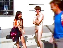 Shy embarrassed Matt walks naked in public