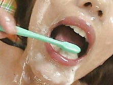 Arika Takarano - Bukkake Semen Toothpaste!