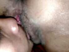 Licking The Monstrous Slut's Snatch Until He Orgasm.