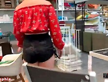 Devil-Sophie: Heavy public blowjob in the furniture store