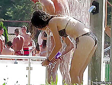 Sexy Bikini Babes Shower Voyeur Video