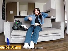 Large Breasts Latin babe big beautiful woman Vagina Stretched By Large White Schlong In Bed Casting
