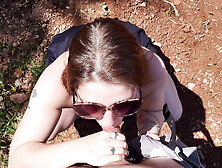 Hot MILF Celaena sucking cock out in public