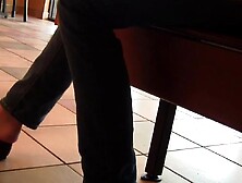 Crystal black ballet flats public shoeplay barefoot Full Vid