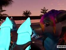 RISKY SHARK ORAL SEX DRAINS DUAL DICKED DRAGON [ROUGH] [DEEPTHROAT] [MUSCULAR]