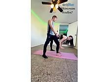 Petite stepsis loses virginity after making me teach her yoga