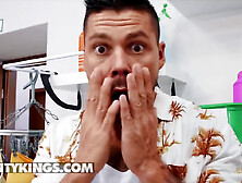 Plowed Hard By Her Roommate In The Laundry Room With Jennifer Mendez