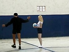 2 blonde chicks gets shared between a group of lusty men