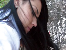 Outdoor Sex Scene Features A Wonderful Dark-Haired Beauty And Her Bf