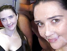 British Brunette Tit Cummed Before Facials