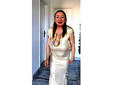 Asian Splendor: Breasty Granny MariaOld Golden Costume Dance Extravaganza