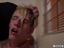 Skinny Twink Choking On Dick Before Hard Masked Fucking