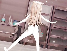 Cute Teen In White Dress Dancing (3D HENTAI)