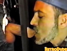 Retro Dude's Big Dick Deep Throttle Session" or "Vintage Hunk Sucks Off Stranger In Public Bathroom