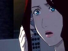 Big-titted MILF gets a hardcore facial in this hot hentai video