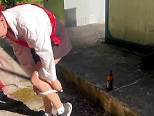 I Caught My Neighbors Stepdaughter,  A Graduate,  Drinking And Punished Her With A Bottle In Her Ass