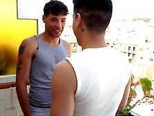 ASGMAX - Lost in Barcelona - Male Tourist Johnny Hackson Gets Perspired Bareback Ride from Hung Local Luka