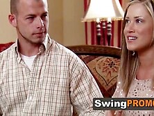 Swinger Couple Feeling Great Signs Contract And Head Out To The Swing Party