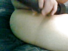 Vibrating wand rubbing pussy and pillow humping