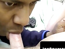 Petite Cutie Stroking Big Dick Before Blowjob & Swallowing His Load