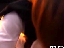 Teacher gets tits squeezed