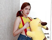 Cosplay Pokemon Teen Masturbates