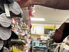 BBC flash for redneck slut in store