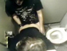 German Emo Teens In Toilet Fucking...  He Wants Her Ass,  But She Denied