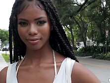 Public POV Reality Sex - Slutty Survey episode with ebony Nia Nacci