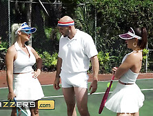 Phoenix Marie & Kelsi Monroe Compete For Their Tennis Instructor's Meat But They End Up Sharing It - BRAZZERS