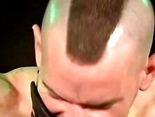 Bondage Domination - Leather-Bound Submissive Faces Humiliation And Pain