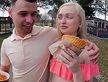 YNGR - Blonde Teeny Starlette Storm Takes On A Humongous Prick And Gives A Rimjob