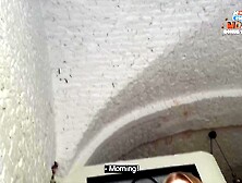 Sharing flat with my inexperienced stepsis. Massive cum on her enchanting boobs.