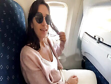 Sexy Stewardess Cummed Hard On The Plane Toilet 10’000M Alt When