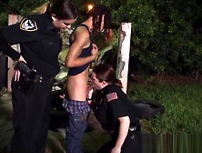 Femdom police sluts fuck black thug outdoor