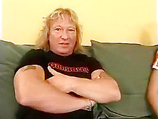 German girl gets sandwiched by two ugly assholes