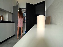 Real Cheating.  Wifey And Man's Friend Fuck In The Kitchen.  Home Alone