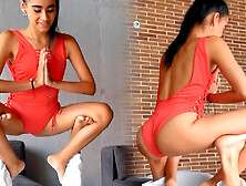 Tiny hispanic teenager acro yoga and on all fours