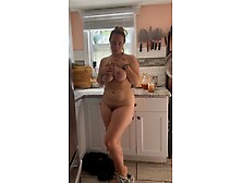 Wife Stripping In The Kitchen