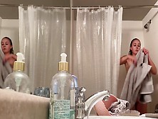 Caught My Roommate Taking A Shower After A Run! New Voyeur Webcam! Bald Cunt!!