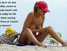 Sexy nudist older woman at the beach filmed voyeur