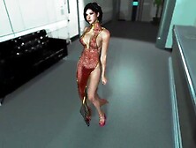 Toned Ada Wong put on a red costume and dance at Umbrella reception