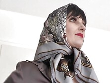 Beautiful Silk Headscarf Fashion Show in Silk Blouse