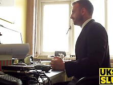 UKSubSluts. com - Busty sub MILF's ass destroyed before cum tasting delight