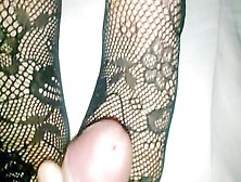 Using Fishnet Covered Feet For Target Practice