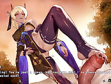 Teased and pleasured by a demon's foot in this half-demon shinobi adventure