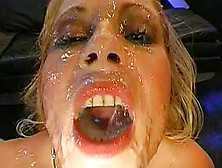 Perverted Blonde Is Getting Tone Of Cum In Her Throat