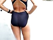 What a beautiful and big candid ass in blue swimsuit 07zzd