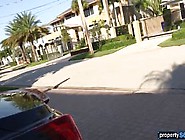 Sexy brunette realtor fucks her client while she is on