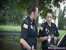 Lucky Black Dude Nipple Sucking Big Boobs Pretty Cop Outdoor